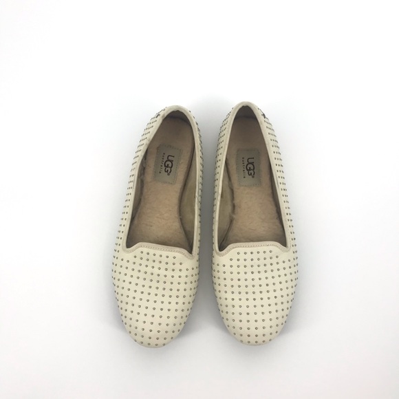 UGG Alloway Studded Loafers Cream -Shearling Lined - Picture 3 of 10